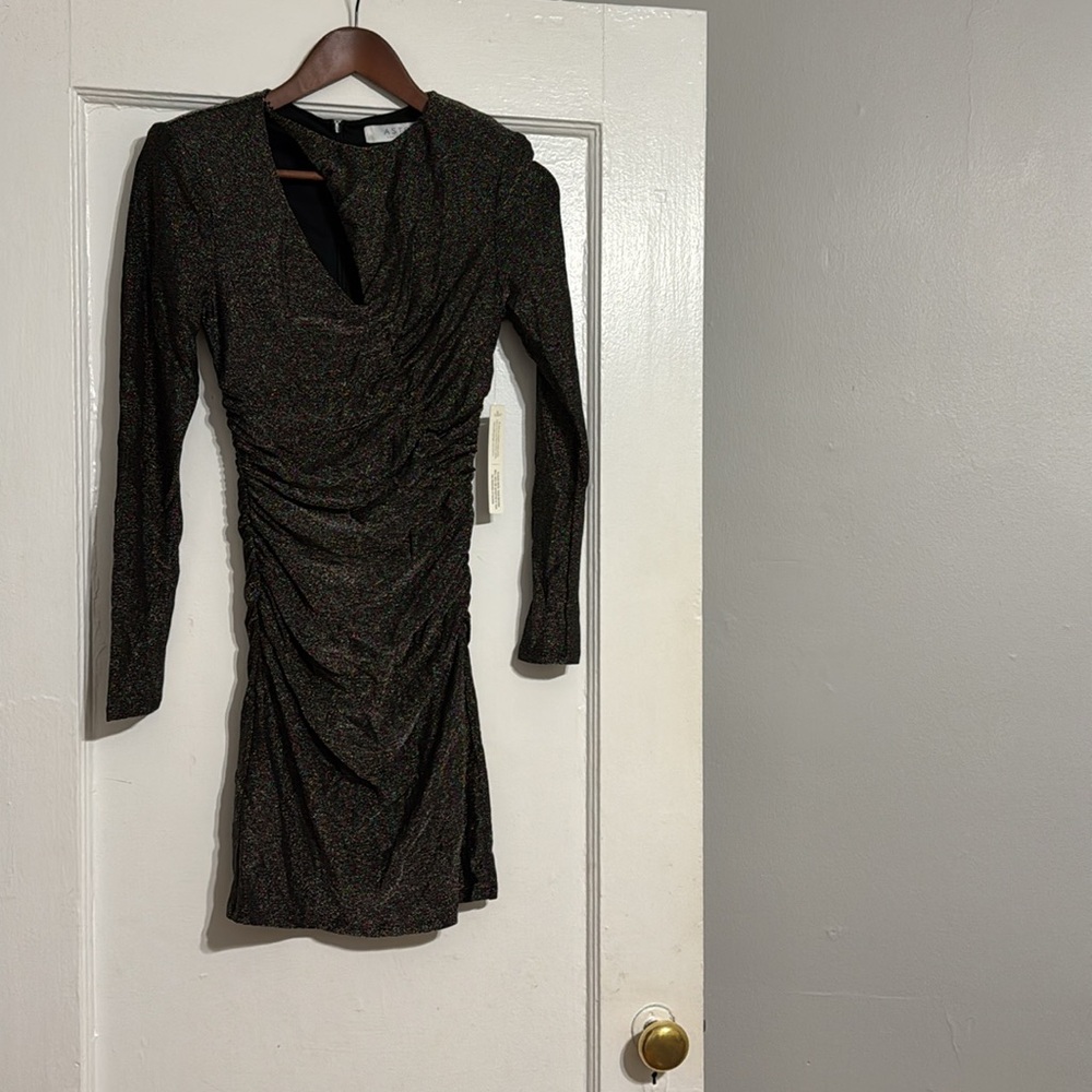 ✨ Anthropologie Ruched Cutout Mini Dress Sz S - Picture 7 of 11
